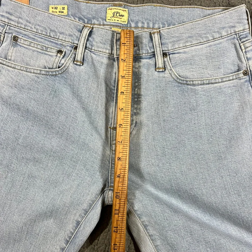 J.Crew 484 Slim Fit Stretch Denim Jeans Light Wash Blue Mens 32x32 BO849